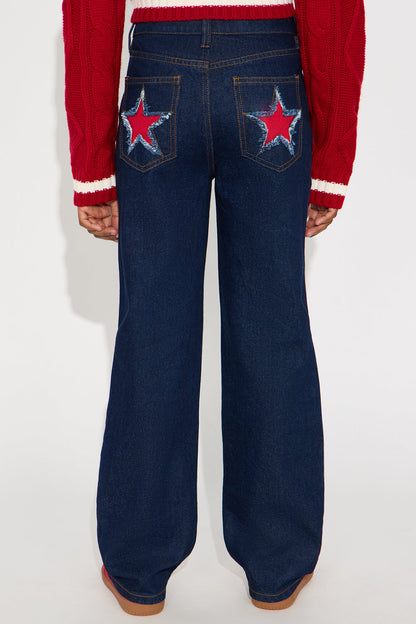 Mini Born A Star Wide Leg Jeans - Dark Wash
