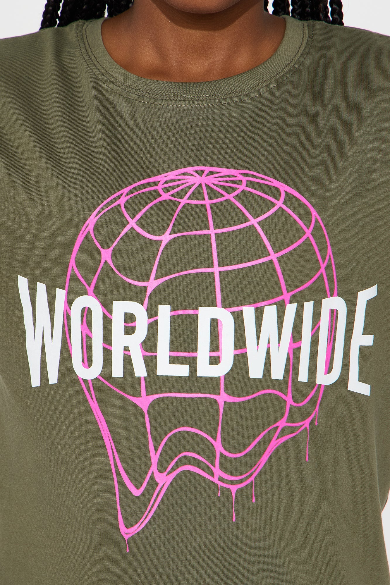 Mini Worldwide Girl Short Sleeve Tee - Olive