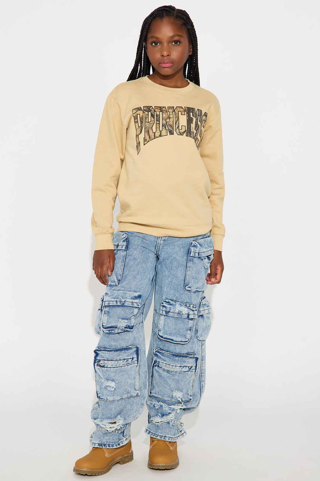 Mini Princess Things Crew Neck Sweatshirt - Sand