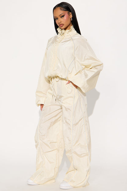 Just My Vibe Windbreaker Reflective Jacket - Cream