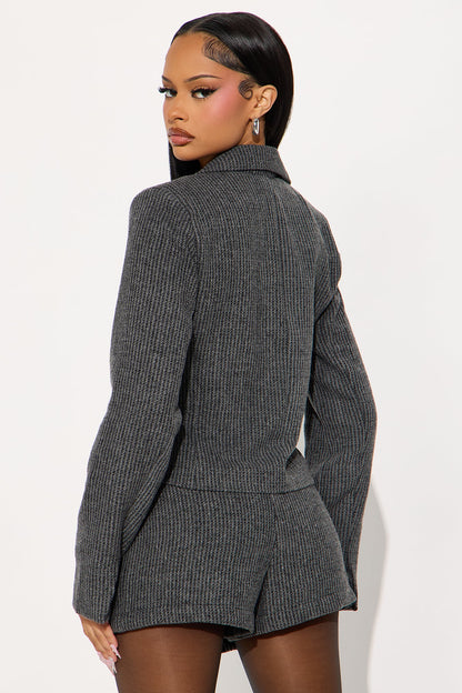 My Dream Blazer Skort Set - Grey