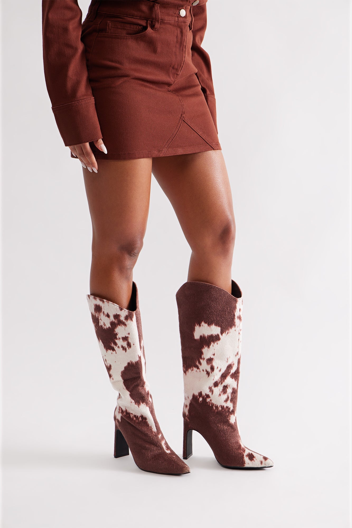 Montana Animal Print Boots - Brown/combo