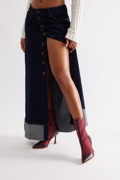 Marabou Mesh Stiletto Booties - Burgundy