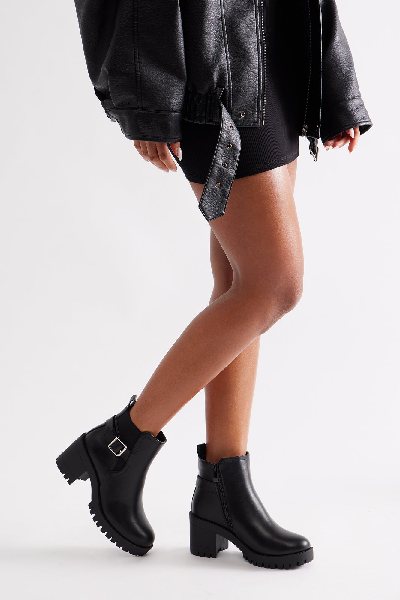 Bibi Buckle Booties - Black