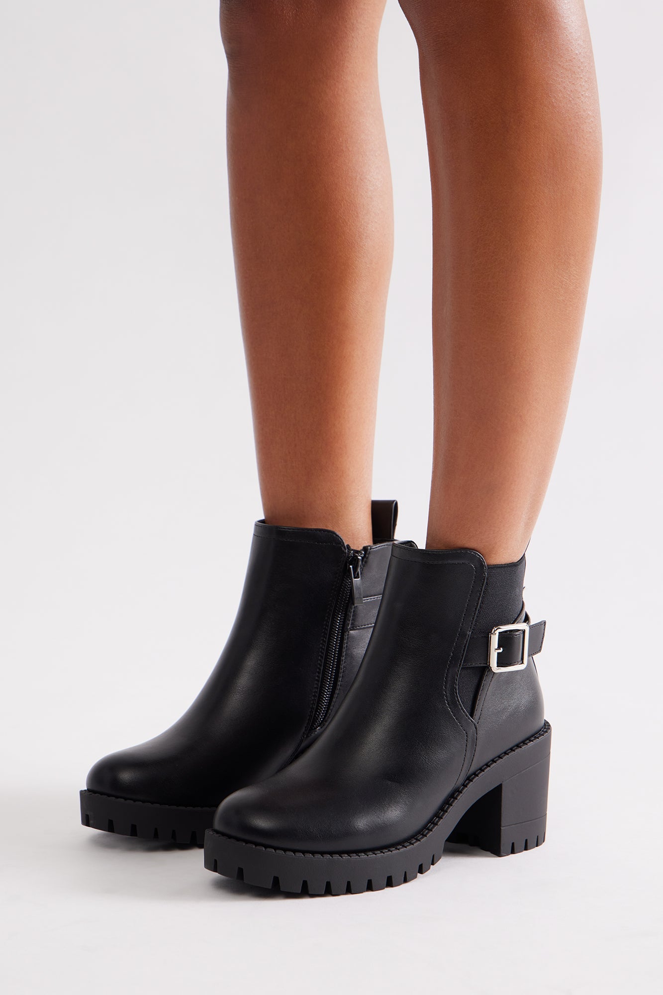Bibi Buckle Booties - Black