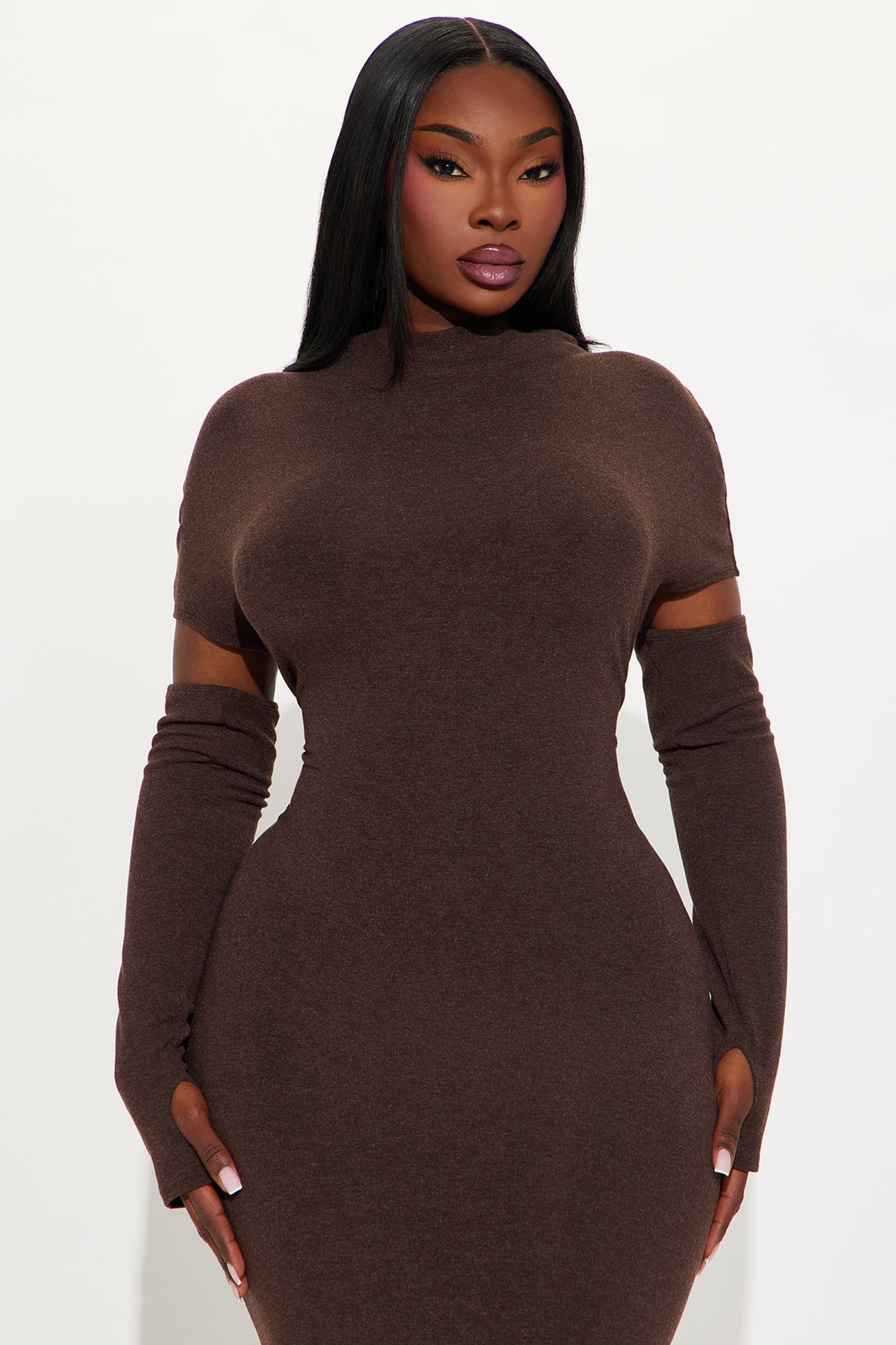 Silent Thrill Maxi Dress - Brown