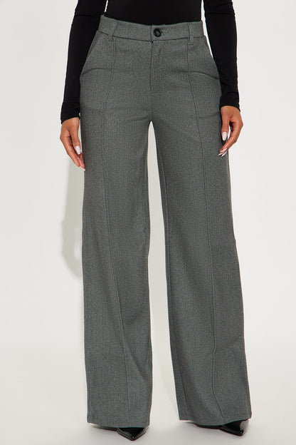 Marlena High Rise Wide Leg Pant 33 - Charcoal