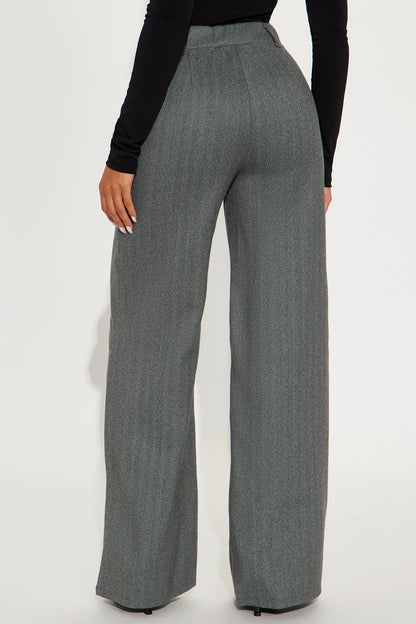 Marlena High Rise Wide Leg Pant 33 - Charcoal