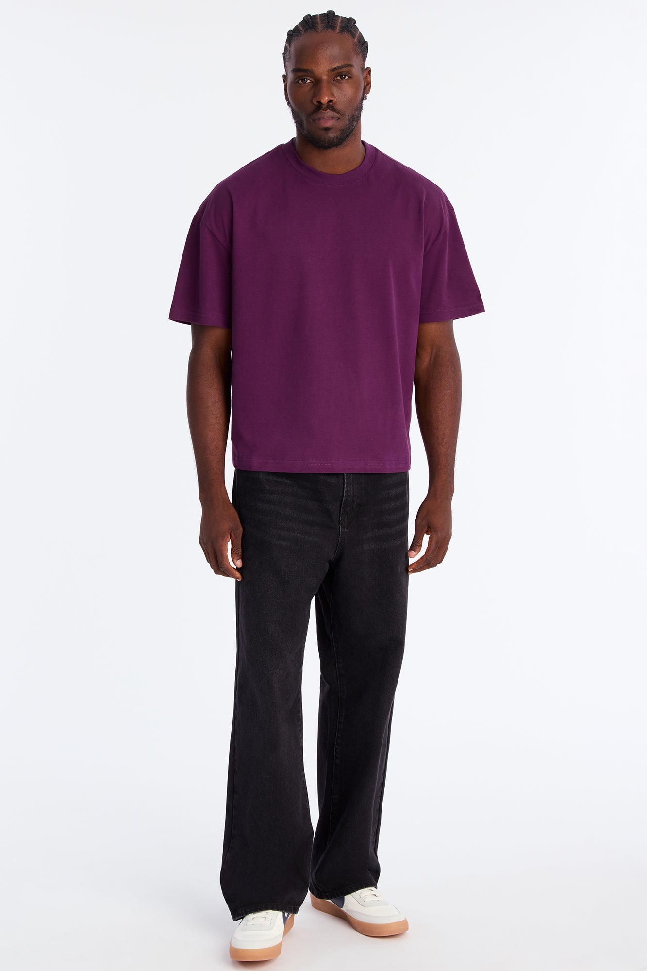 Boxy Premium Midweight Tee - Plum