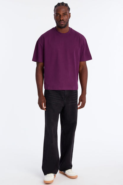 Boxy Premium Midweight Tee - Plum
