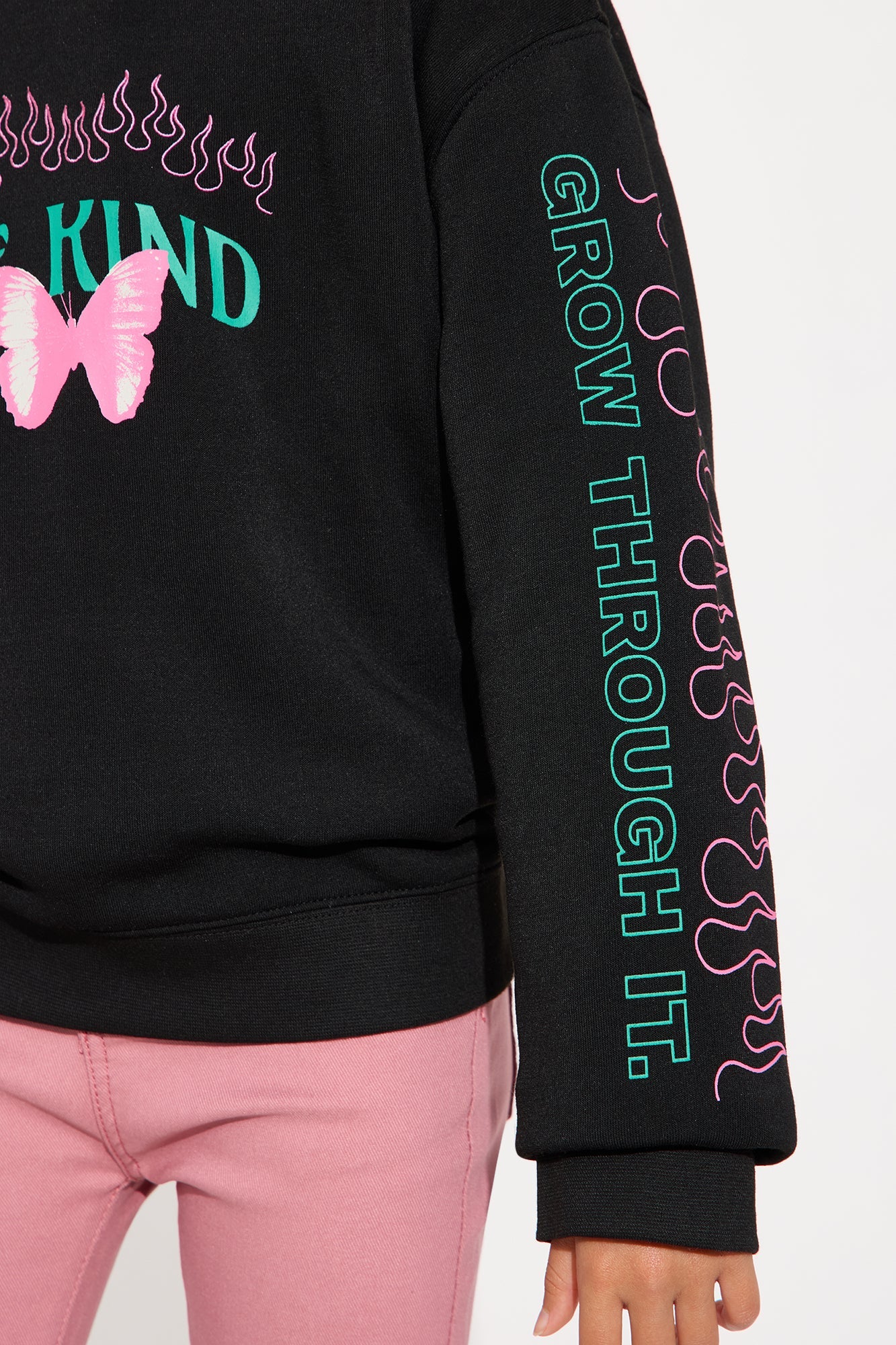 Mini Be Kind Front/Back Crew Neck Sweatshirt - Black