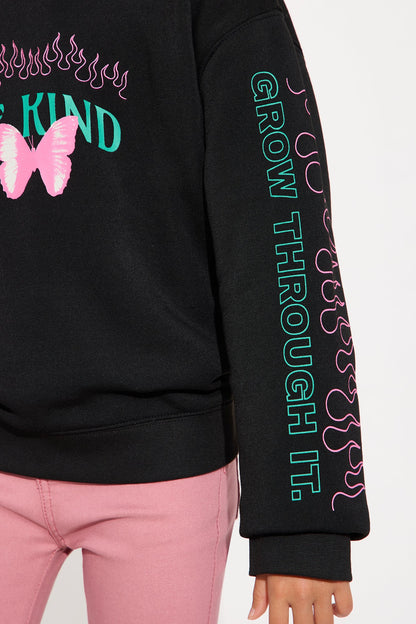 Mini Be Kind Front/Back Crew Neck Sweatshirt - Black