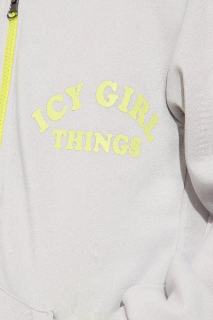 Mini Icy Girl Things Hoodie And Pant Set - Heather Grey