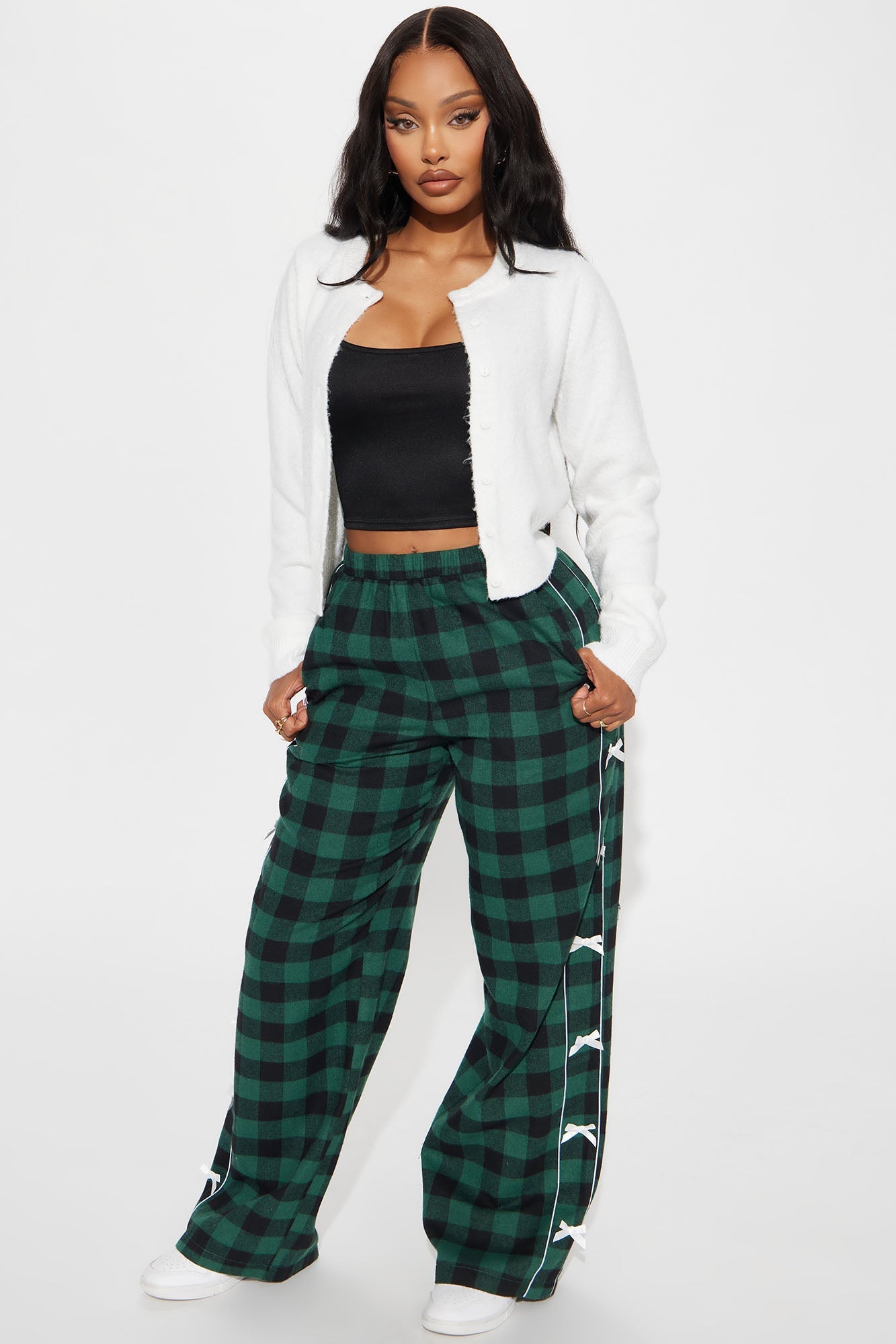 Pretty In Plaid Boxer Pant - Green/combo