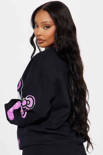 Hello Kitty Bow Crew Neck Sweatshirt - Black