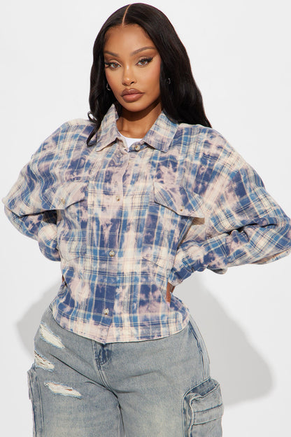 Street Queen Washed Plaid Shirt - Pink/combo