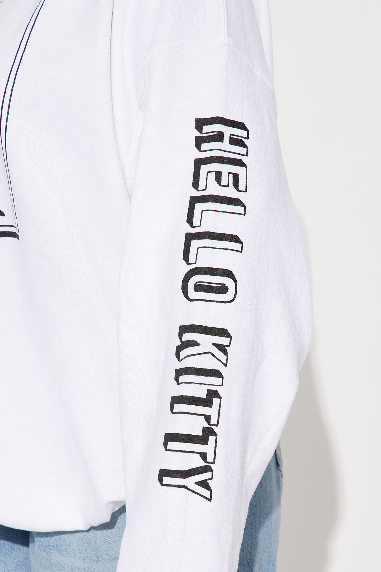 Hello Kitty Glitter Crew Neck Sweatshirt - White