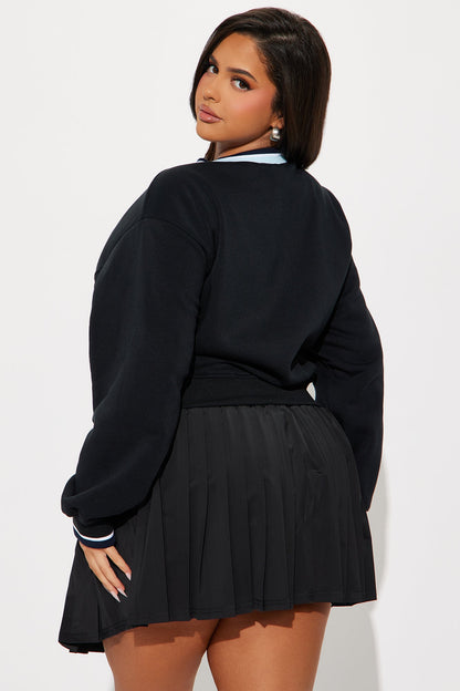 Coast To Coast Pleated Mini Skirt Set - Black
