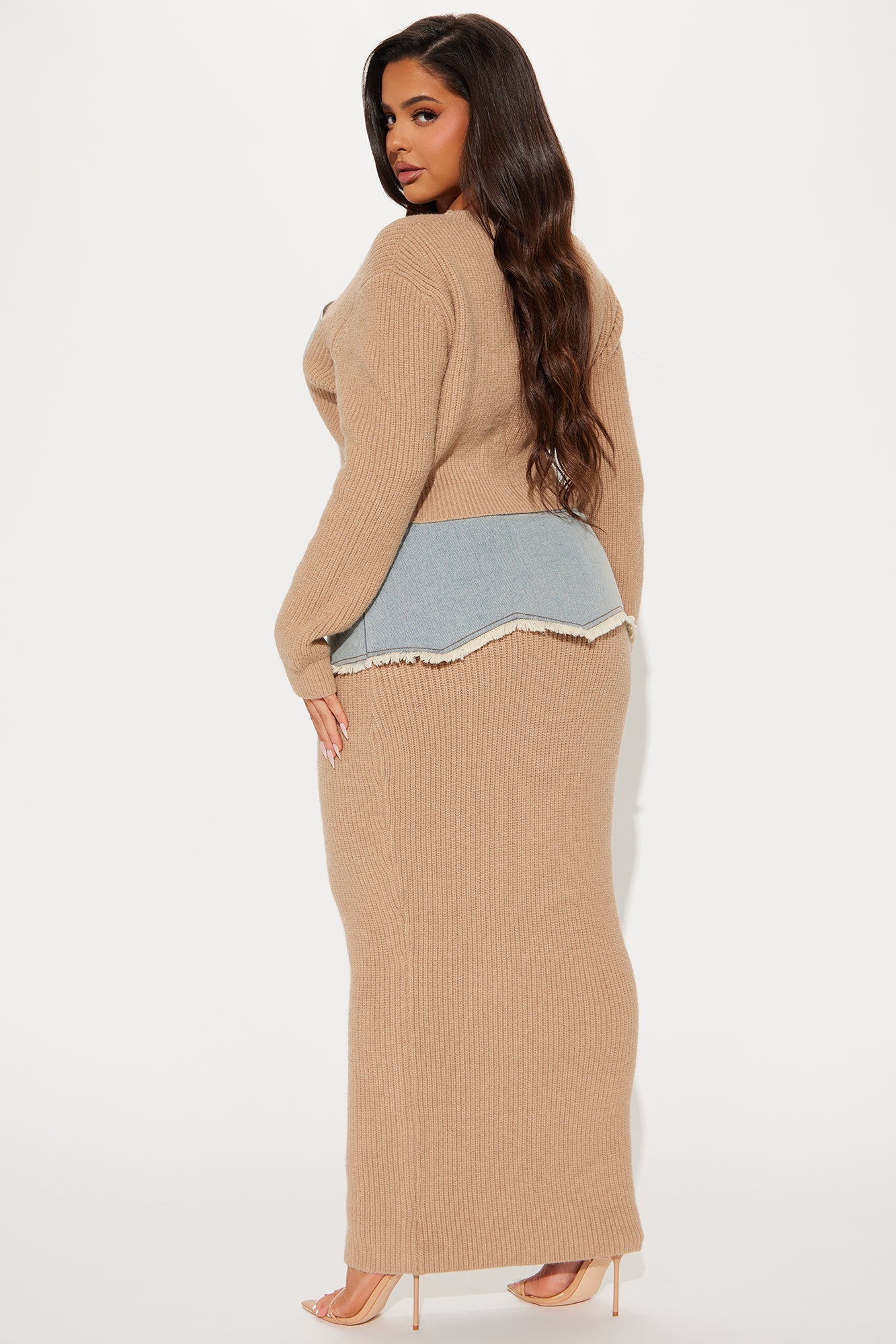 Rhea Sweater Midi Skirt Set - Mocha
