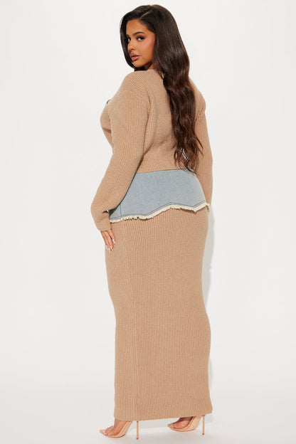 Rhea Sweater Midi Skirt Set - Mocha