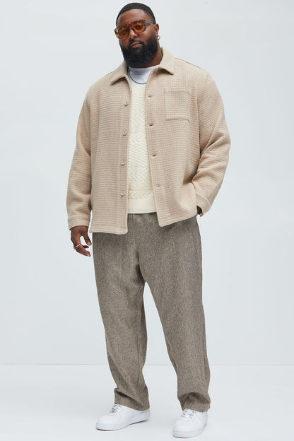 Linden Textured Button Up Shirt - Tan