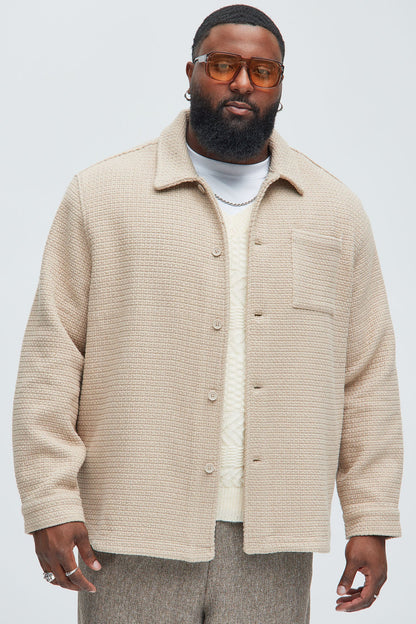 Linden Textured Button Up Shirt - Tan