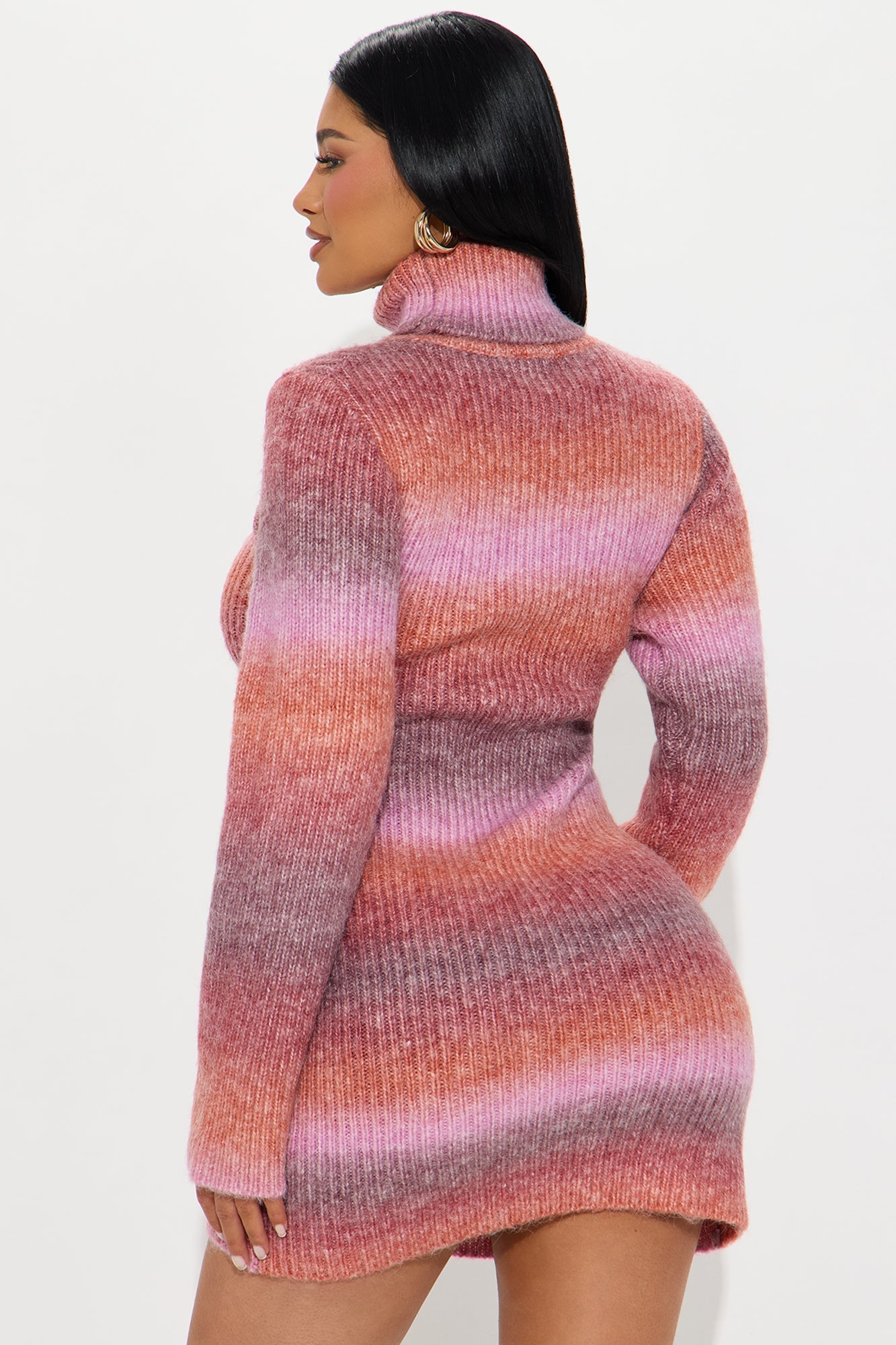 Soft Launch Ombre Sweater Mini Dress - Pink