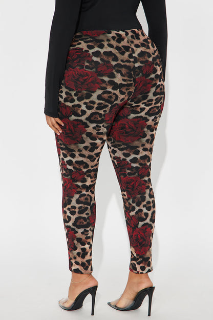 Gone Wild Leopard Lined Mesh Legging - Brown/combo