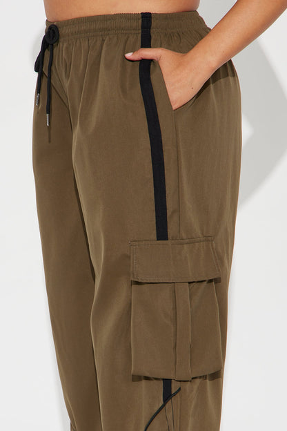 Get To Know Me Cargo Track Pant - Olive/combo