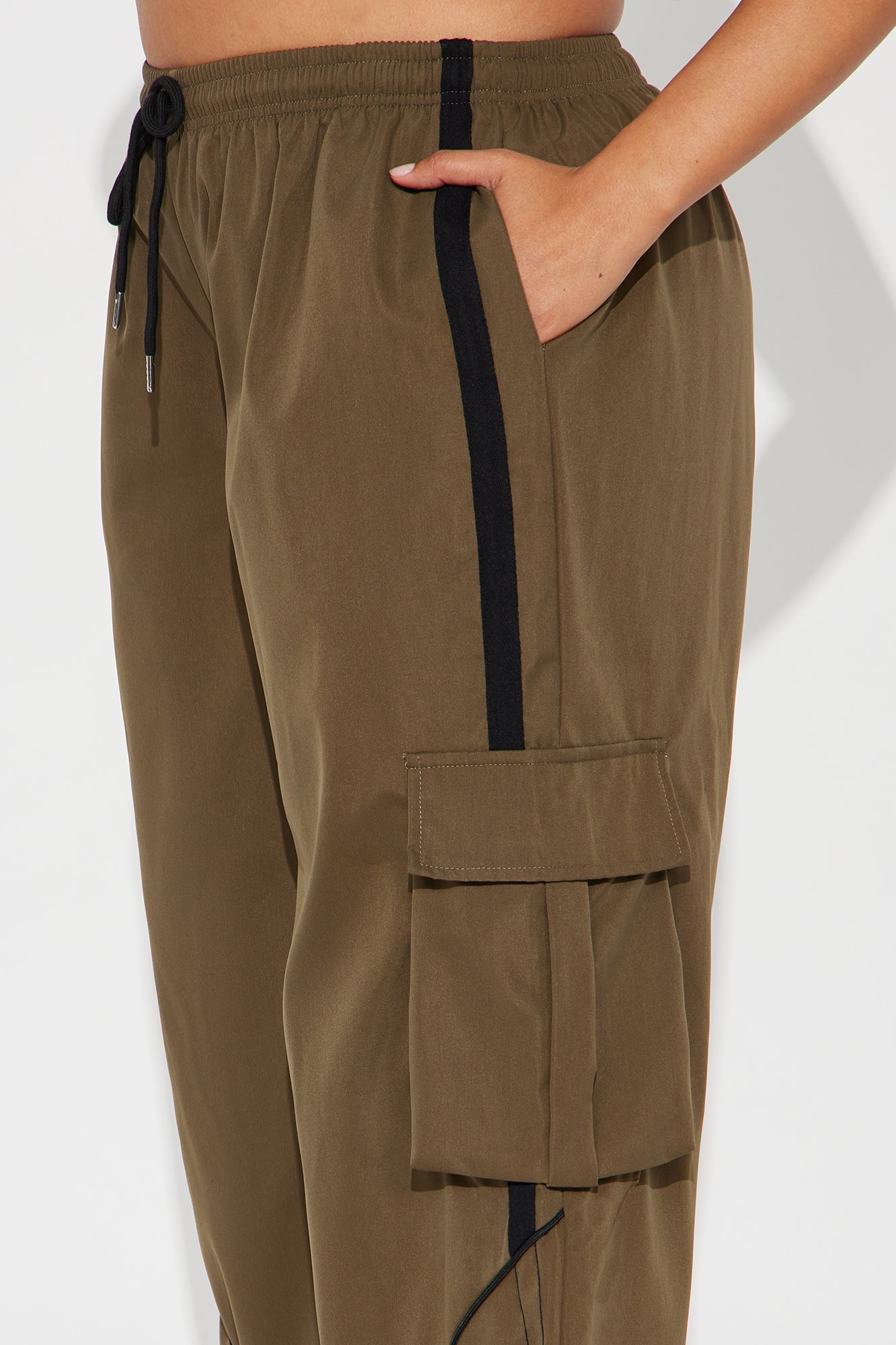 Get To Know Me Cargo Track Pant - Olive/combo
