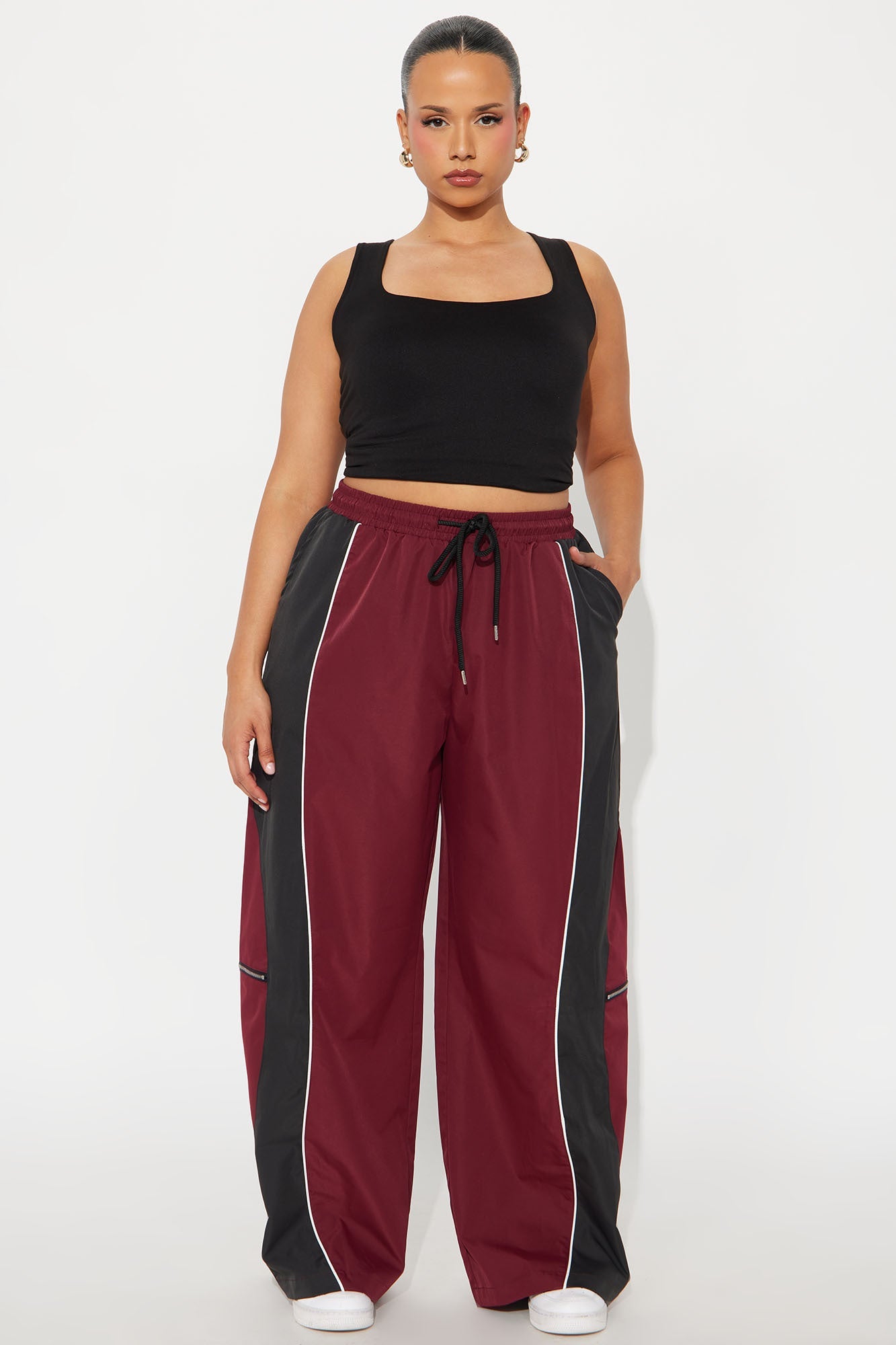Nothing Less Windbreaker Track Pant - Burgundy/combo