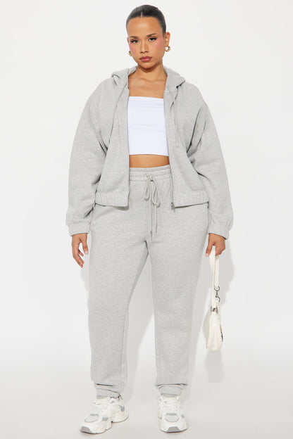 Endless Trips Fleece Jogger Set - Heather Grey