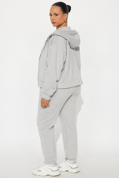 Endless Trips Fleece Jogger Set - Heather Grey