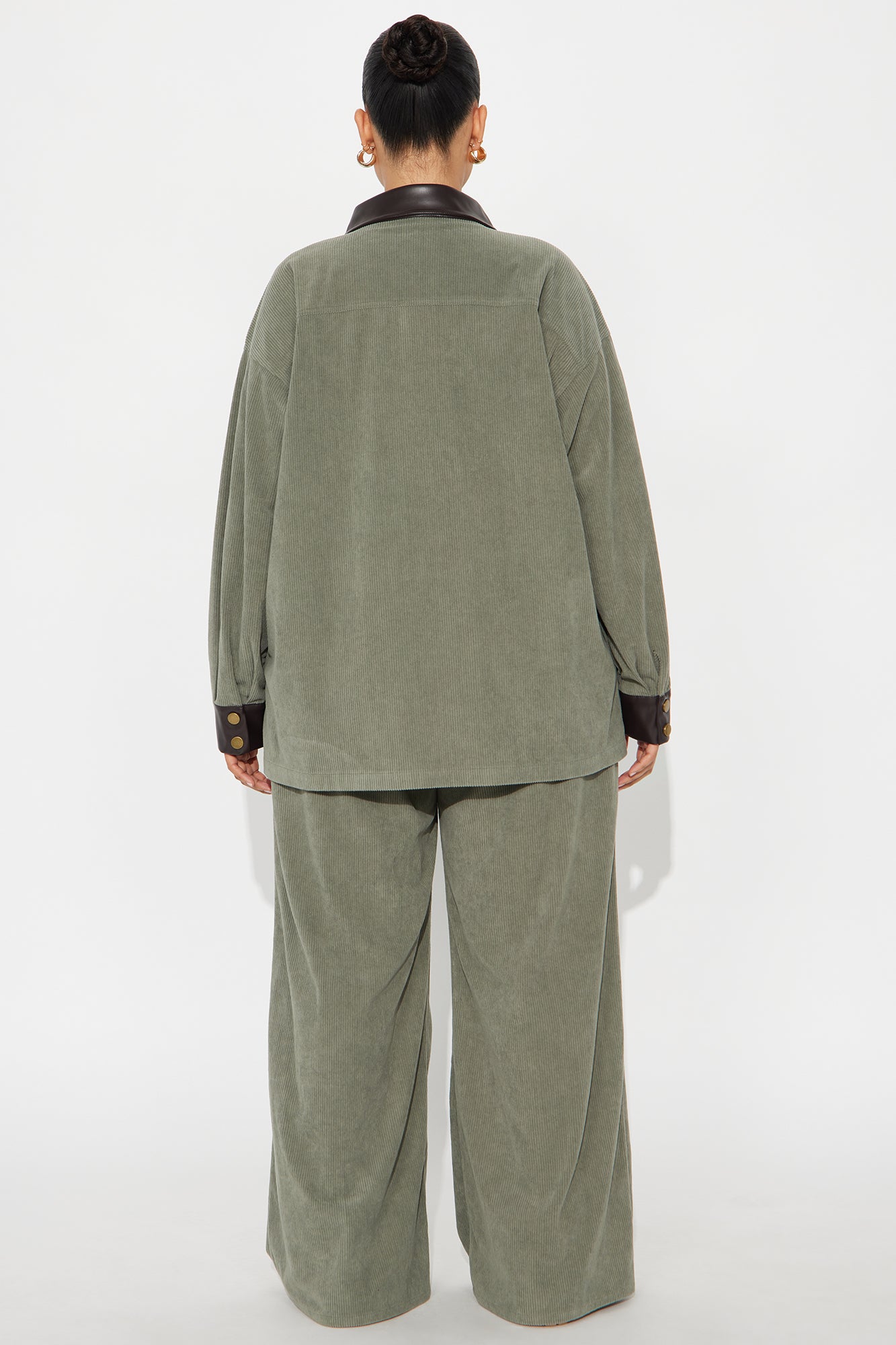 Cathleen Corduroy Pant Set - Olive