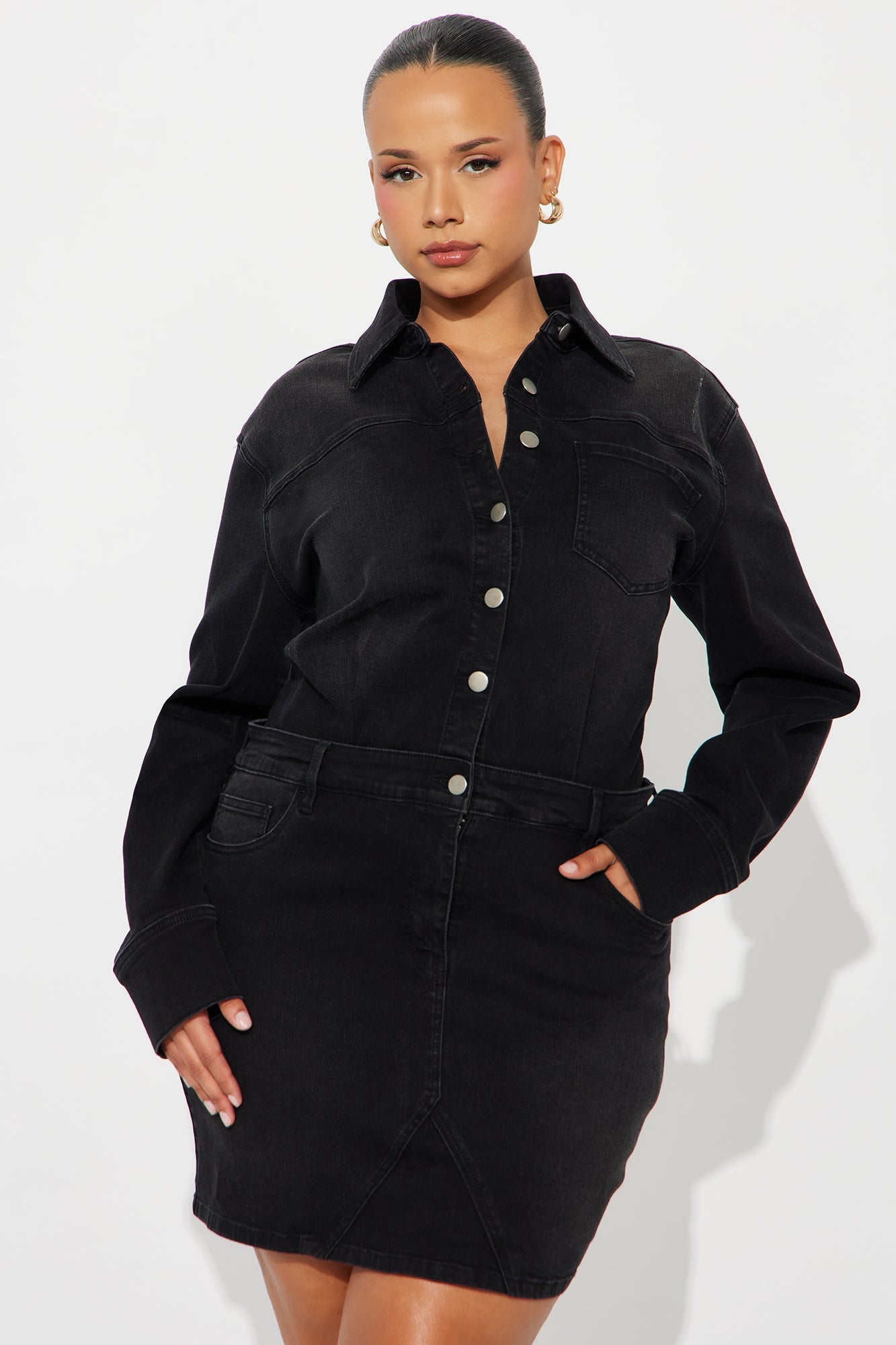 Tall Belleville Denim Mini Dess - Black
