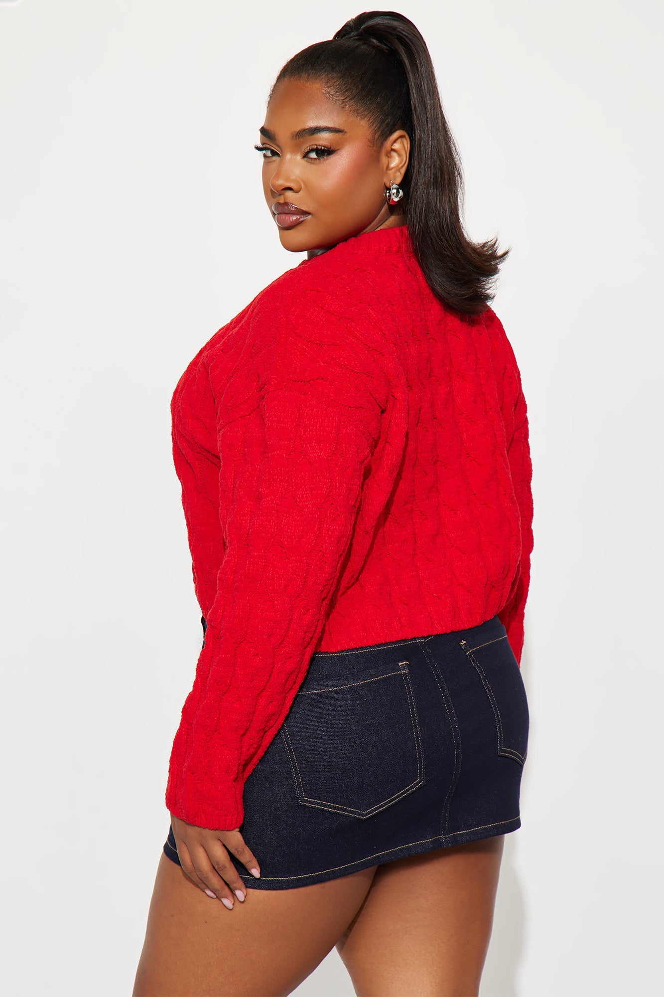Class Dismissed Cable Knit Sweater - Red