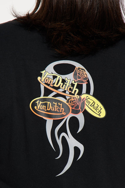 Von Dutch Fiery Heart Muscle Tee Mini Dress - Black