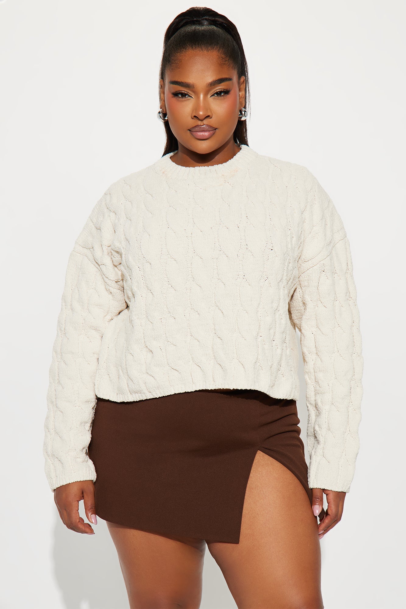 Class Dismissed Cable Knit Sweater - Cream