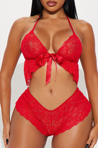 My Lovebug Lace 2 Piece Set - Red