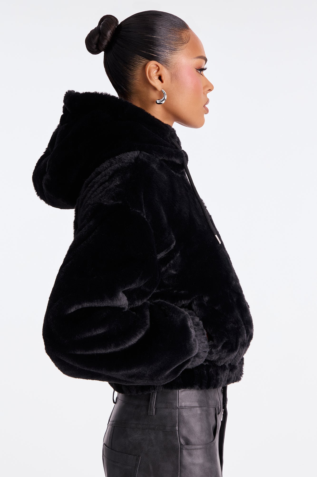 Jolie Faux Fur Jacket - Black