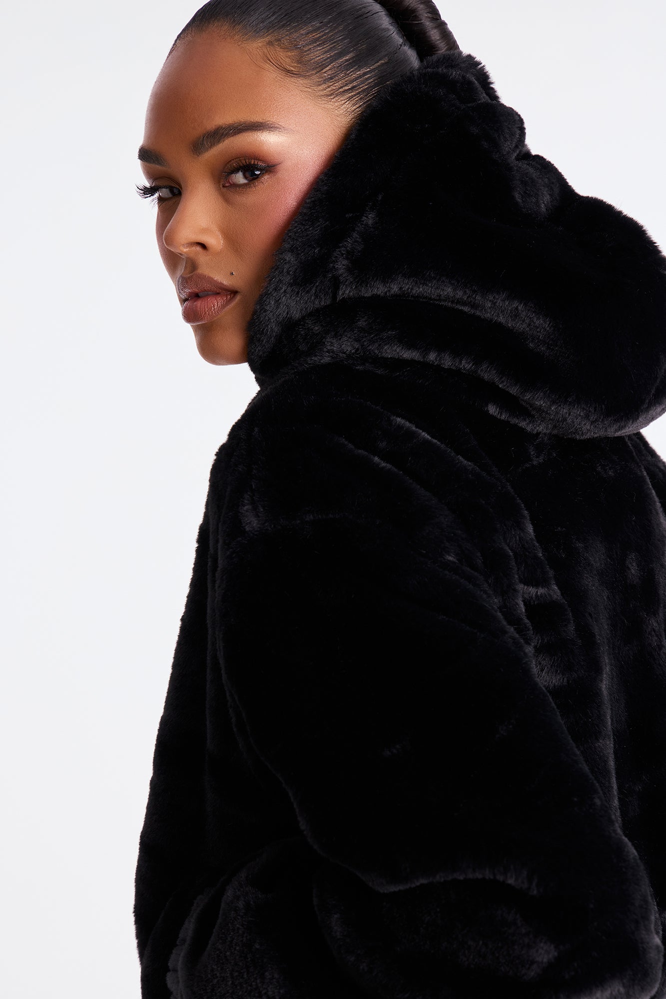 Jolie Faux Fur Jacket - Black