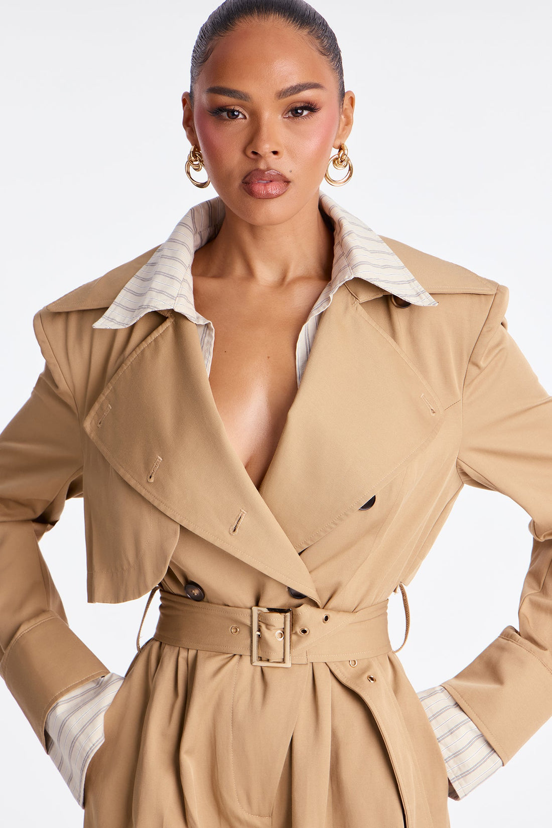 Always Ready For A Mission Belted Jumpsuit - Khaki