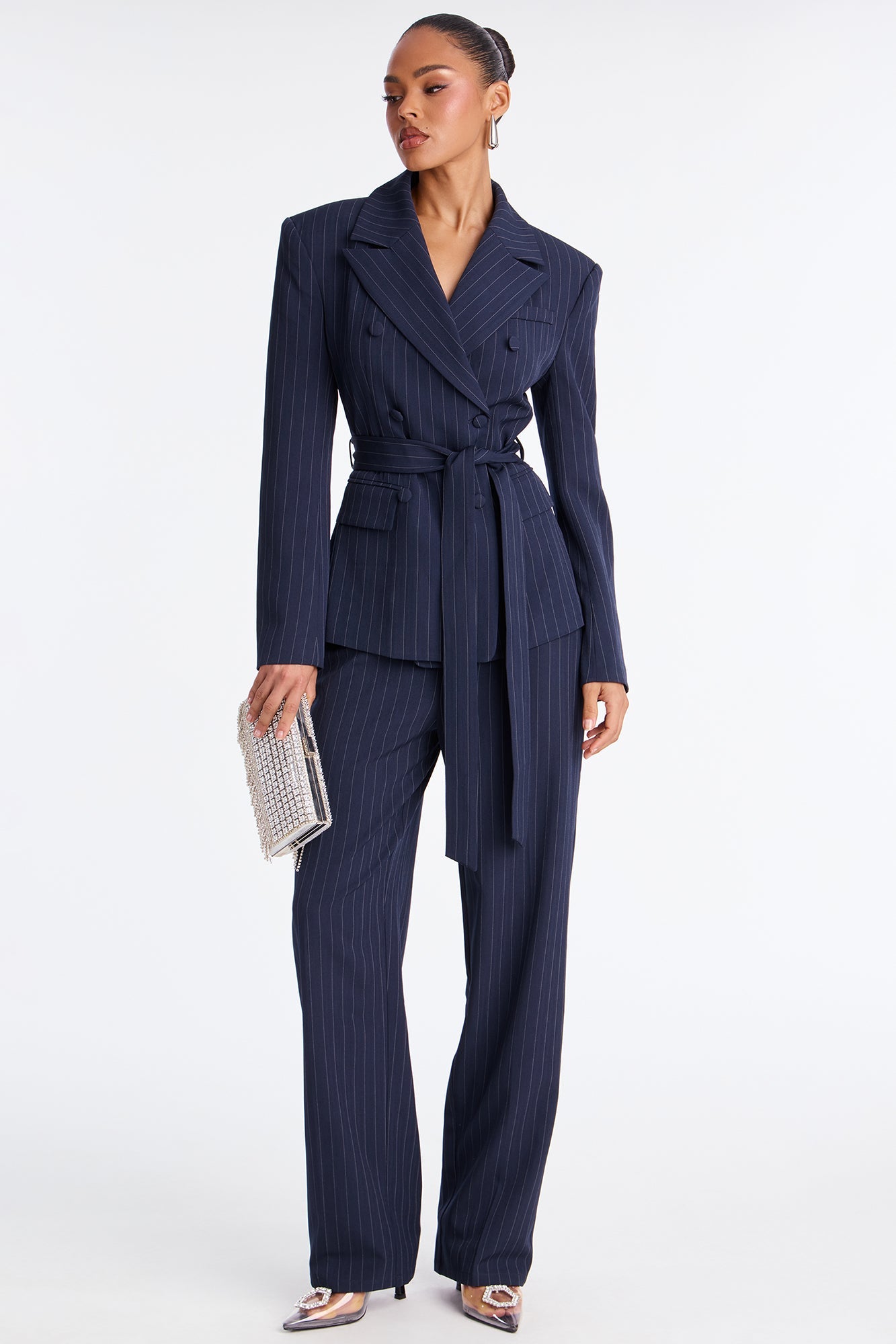 Focus Forward Pinstripe Trouser Pant 32″ - Navy/combo
