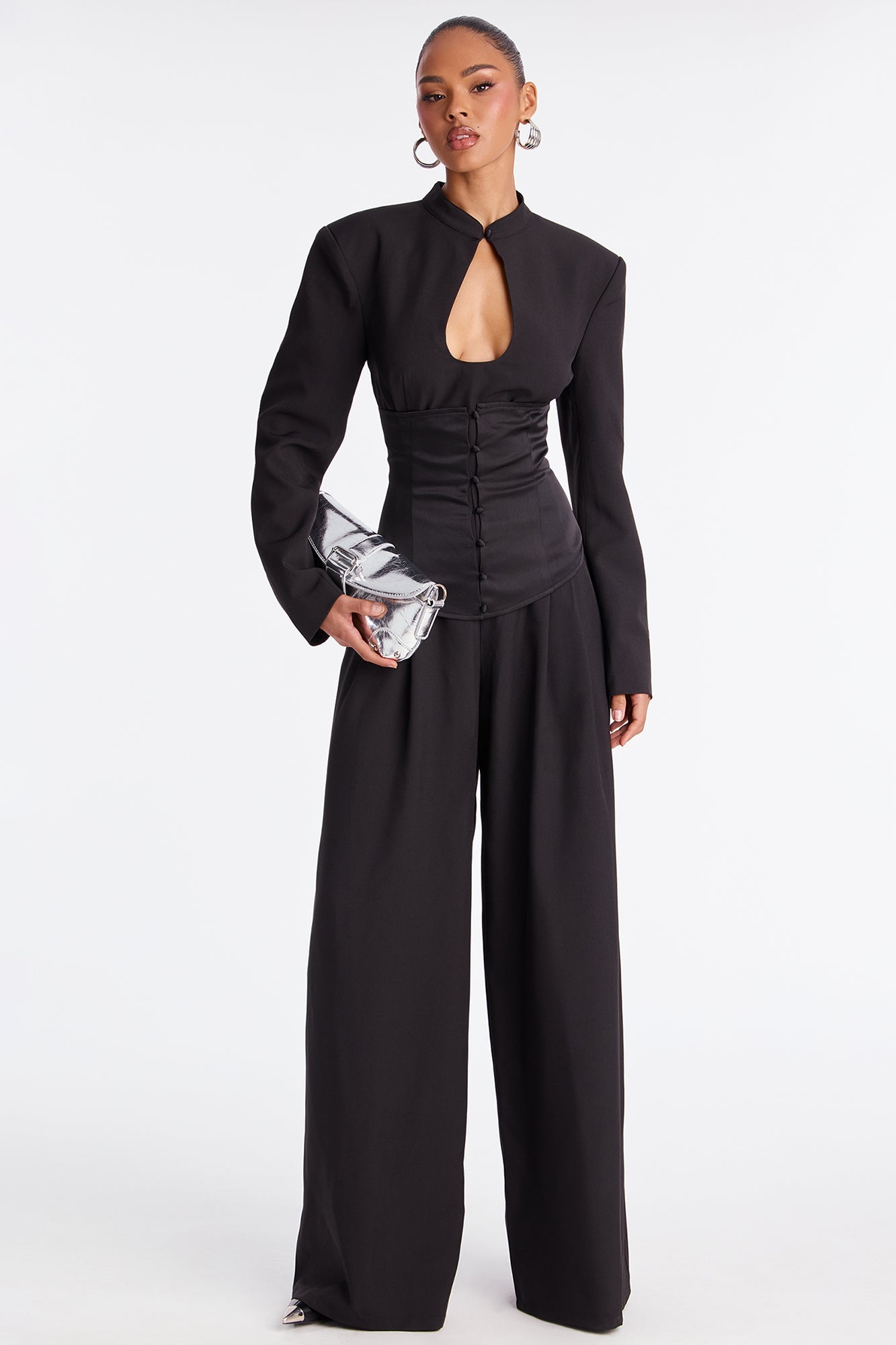 Camilla Corset Waist Jumpsuit - Black