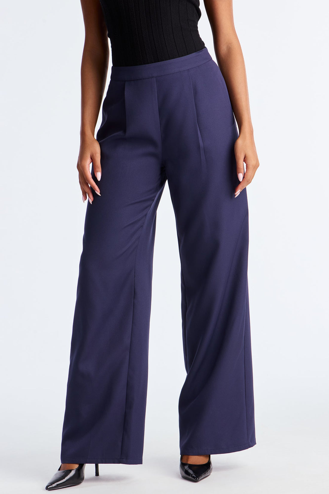 Rumor Has It Crepe Woven Wide Leg Pant 32 - Navy