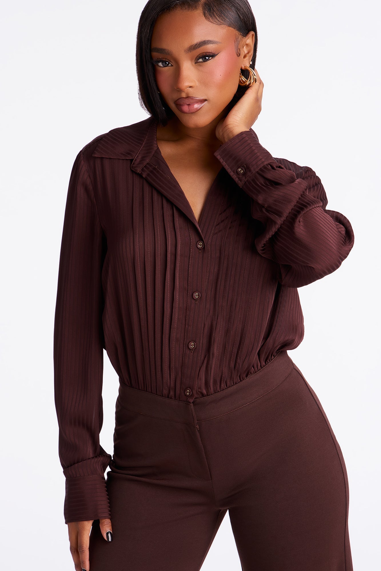 Veronica Satin Jumpsuit - Brown
