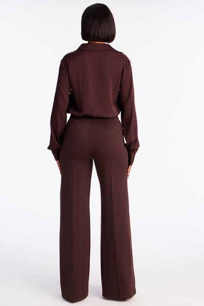 Veronica Satin Jumpsuit - Brown