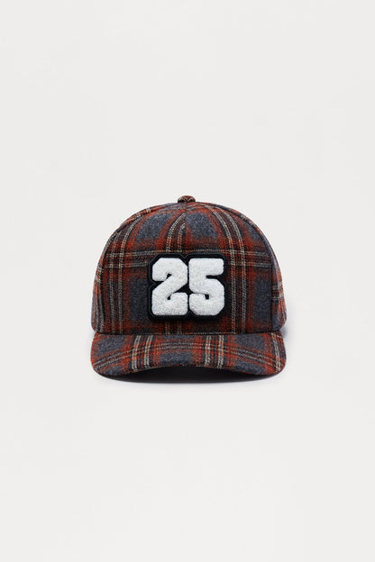 Varsity Flannel Structured Snapback Hat - Blue/combo