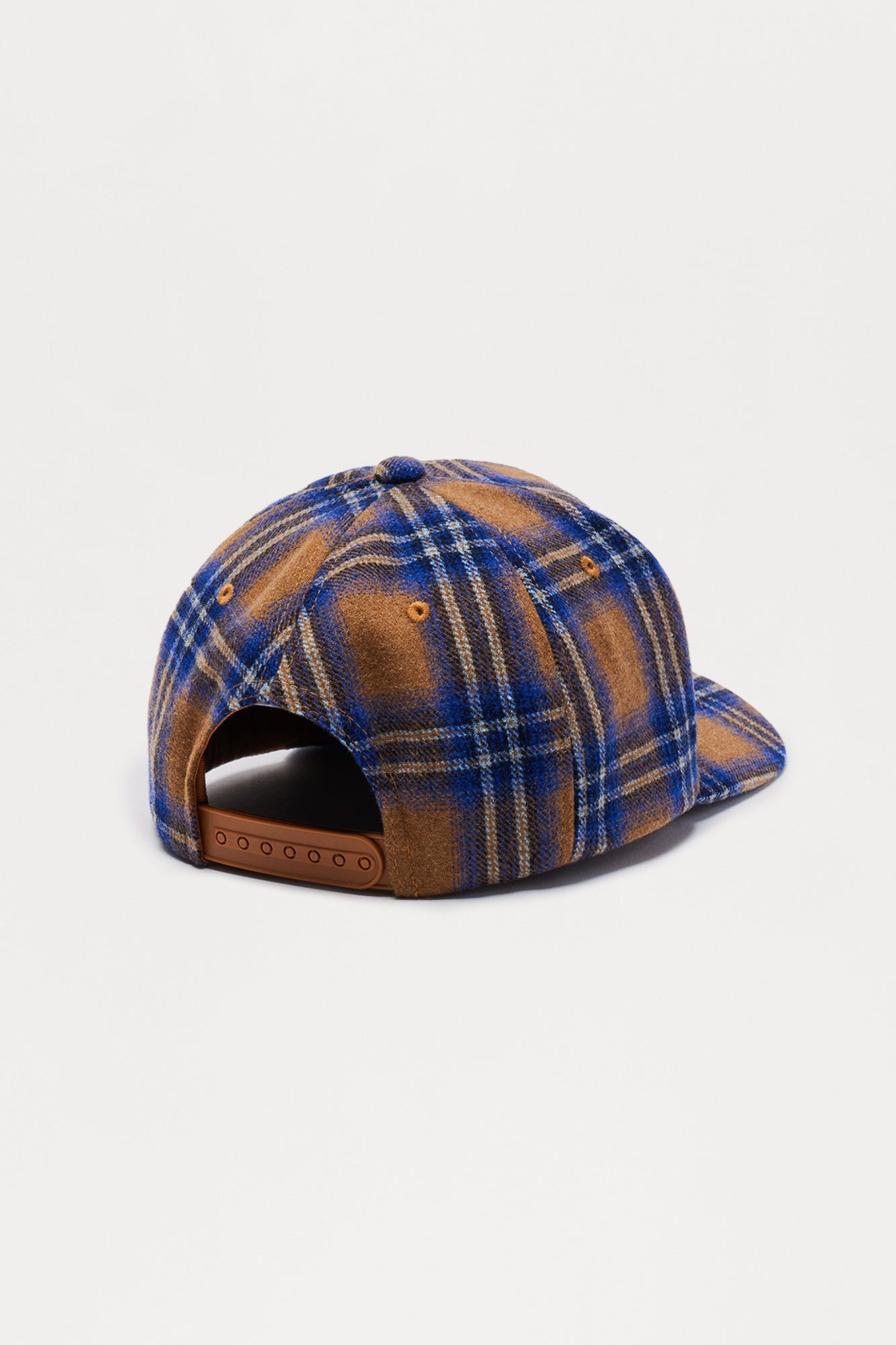 Varsity Flannel Structured Snapback Hat - Royal/combo