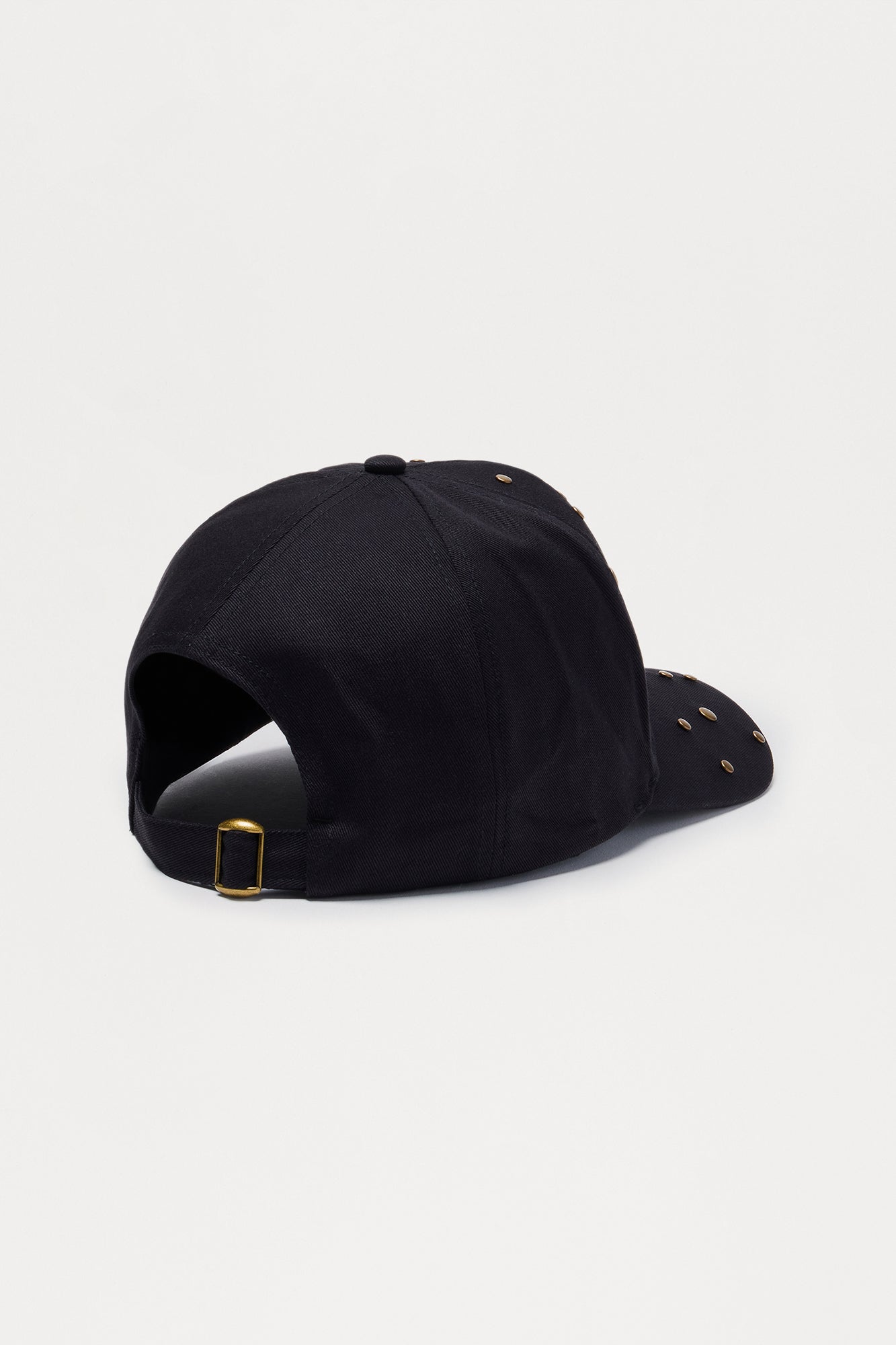 Studded Grommet Strapback Hat - Black